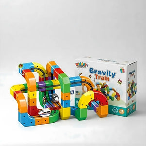 Le circuit GravityTrain monte, avec son train et sa boite