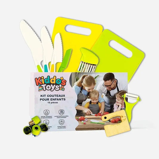 Le kit de cuisine enfant 13 pieces et sa boite Kiddostoys
